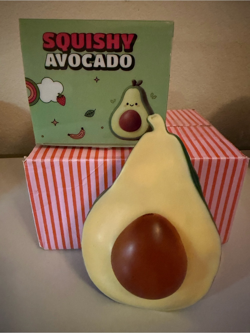 🥑🥑💚JUMBO Yellow & Green Squishy Avocado with Brown Pit. “GREAT SQUISH”🥑🥑💚